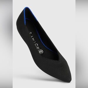 ROTHY'S THE POINT Black Flats Slip On Ballet Pointed Toe Womens Sz 6